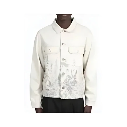 CMMN SWDN Ringo Jacquard Denim Jacket Ecru
