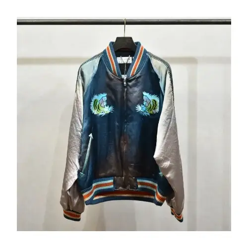 el conductorH UPSIDEDOWN TIGER EMBROIDERED AGED SOURVENIR JKT