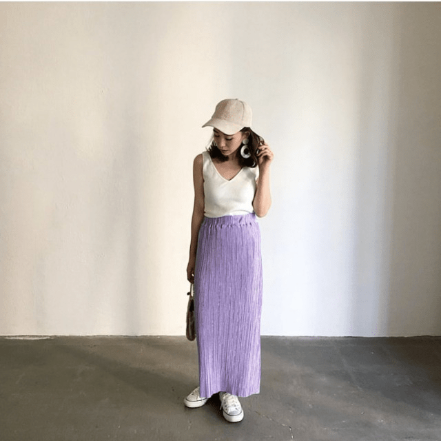 mite pleats straight sk