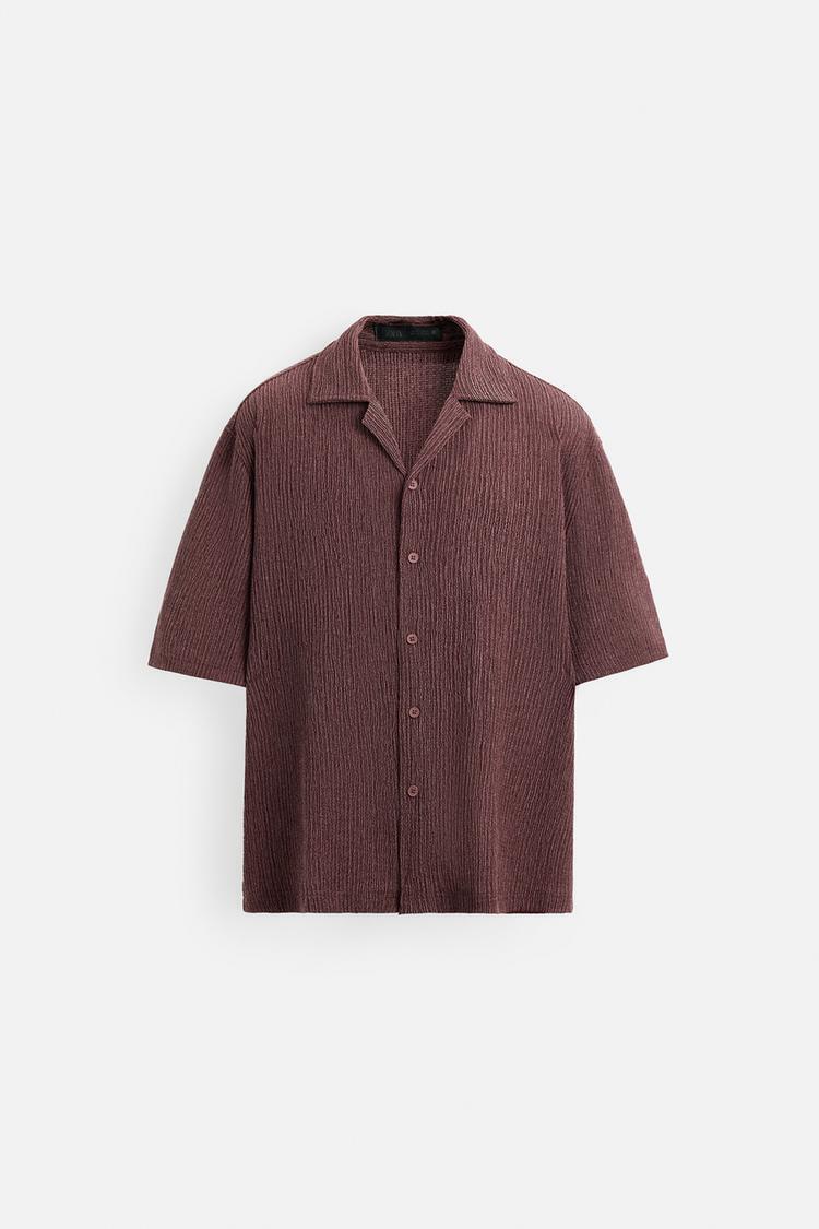 ZARA ウォッシュ加工テクスチャーシャツ