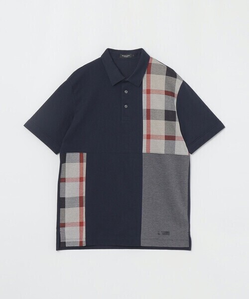 BLACK LABEL CRESTBRIDGE クレストブリッジチェックパッチワークポロシャツ