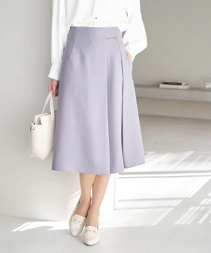 ROPE\' PICNIC Powder Twill Stretch ビット付フレアスカート