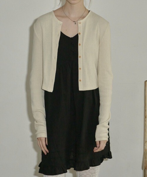 GIUNON long sleeve rib cardigan