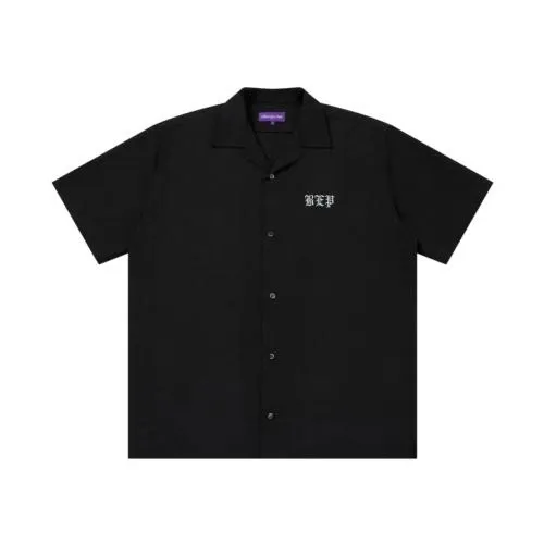 THE BLACK EYE PATCH 3 LETTER OE OPEN COLLARED S/S SHIRT