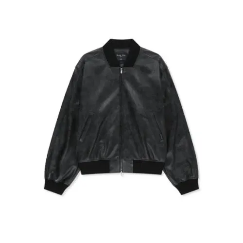 Matin Kim FAUX LEATHER RIB COLLAR BLOUSON