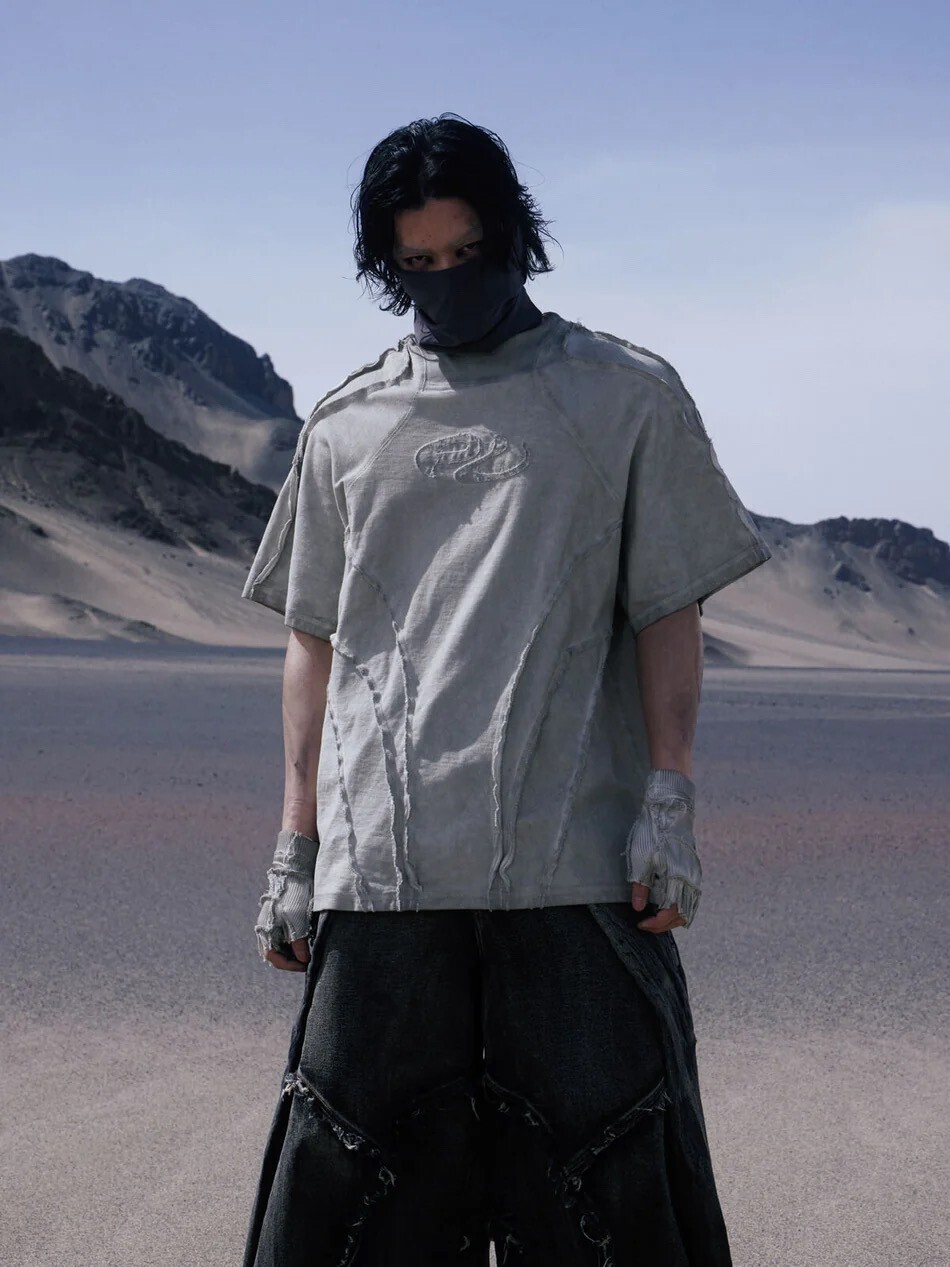 personsoul PERSONSOUL DESERT DISTRESSED GREY T-SHIRT