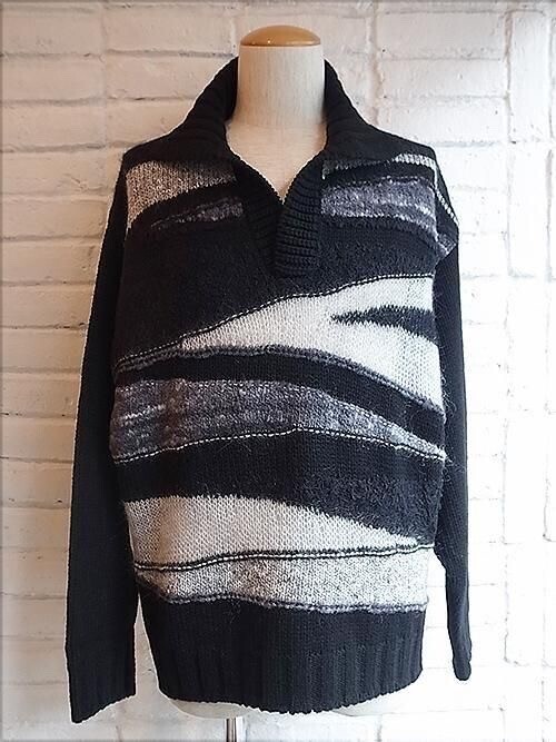 A NOVEL DAY. 3G MIX YARN SHORT ROW SK (BLACK)