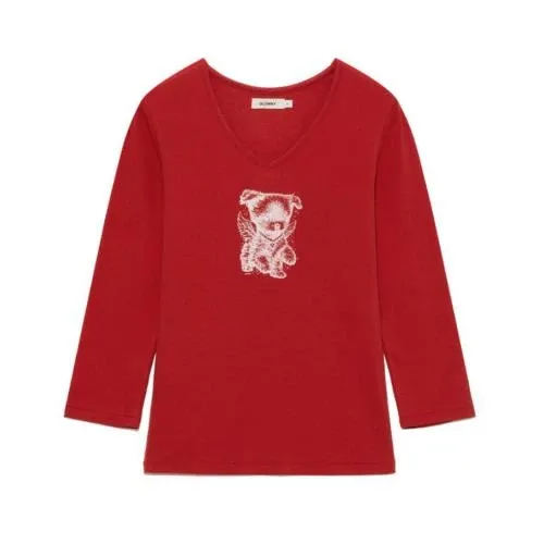 GLOWNY ANGEL PUPPY V NECK 3/4 SLEEVE