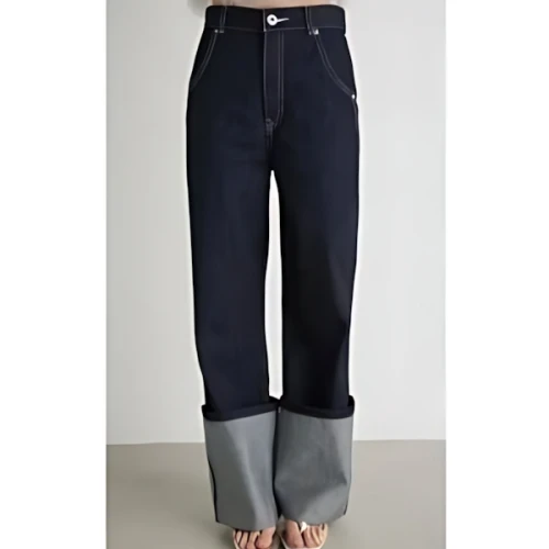 rienda オーバーターンJ/W DENIM PT