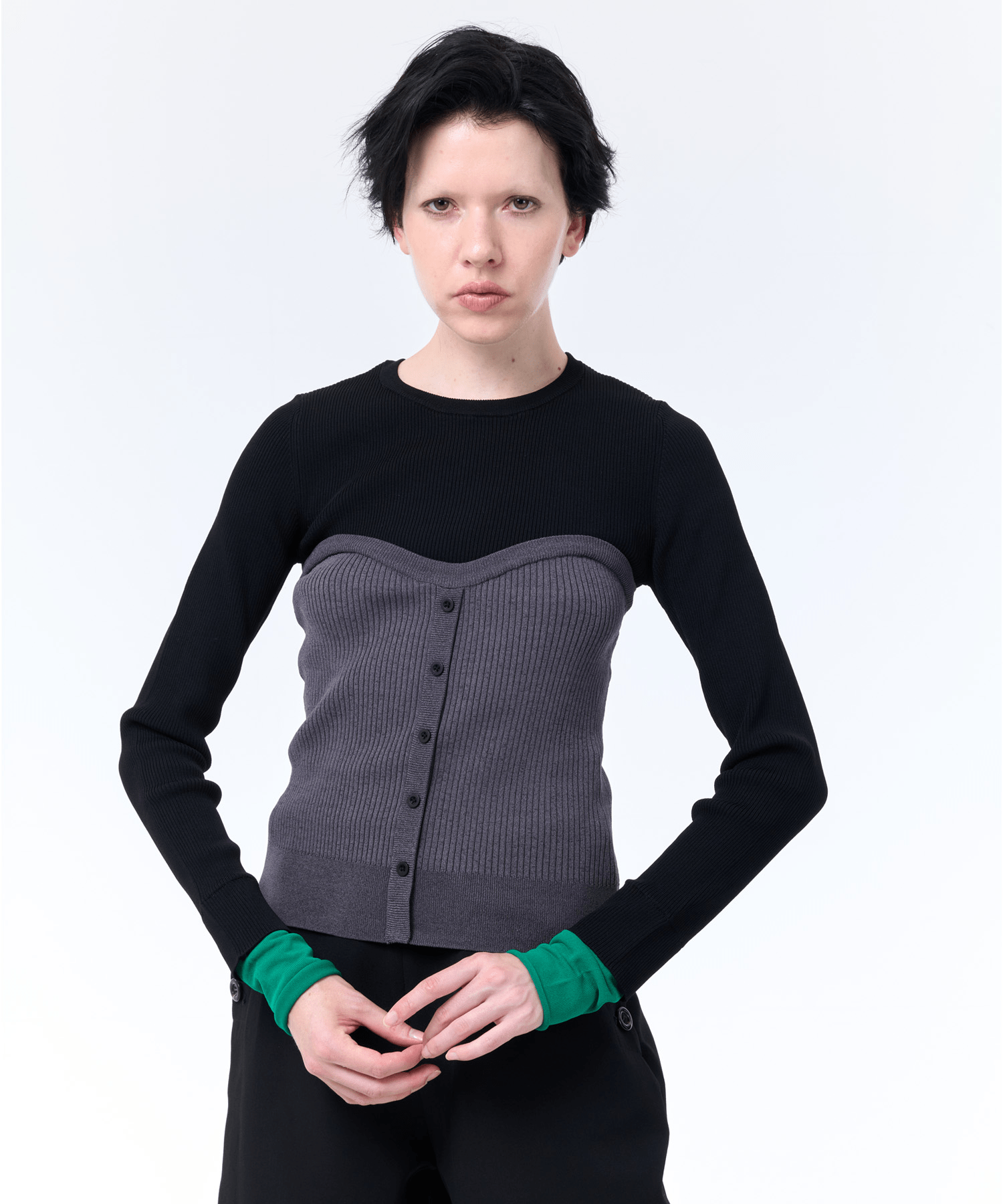 LAEMUSE BUSTIER DOCKING RIB KNIT