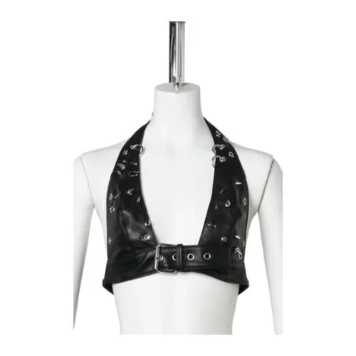 Dolls Kill PIERCED HALTER TOP