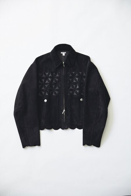 MASU FLOWER CUT LEATHER BLOUSON