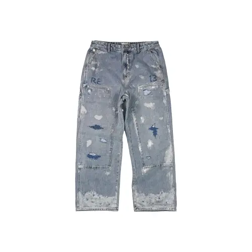 R13 Resurrection 13 Painted Detail Double Knee Denim Pants