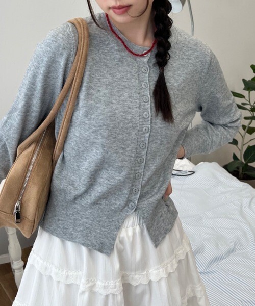 Birthday room plate basicn knit cardigan