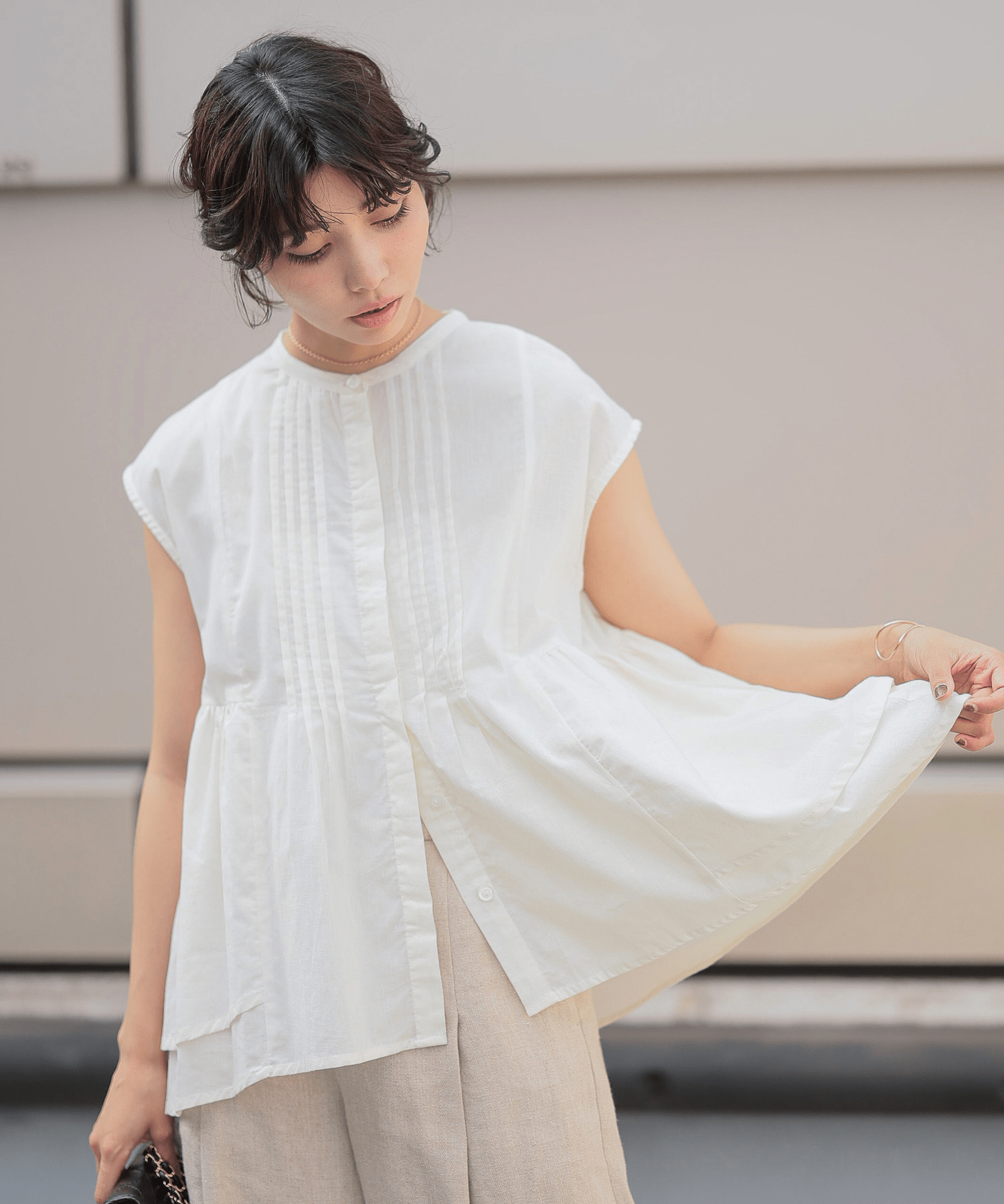 SOTT Pin Tuck Peplum Blouse|ピンタックペプラムブラウス