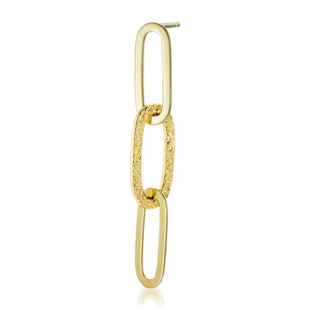 STAR JEWELRY TEXTURED CLIP CHAIN PIERCED EARRING