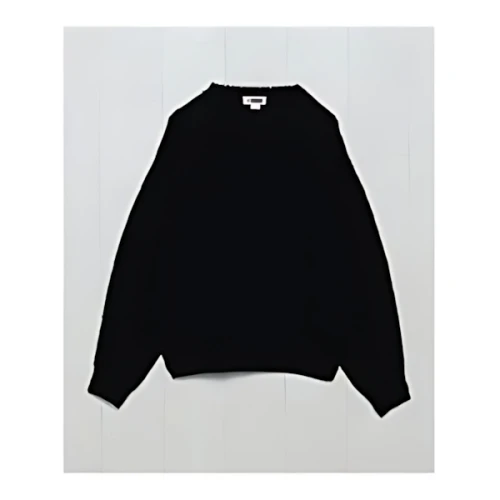 H BEAUTY&YOUTH ＜H＞バンプコットン ワイドクロップド クルーネックニット