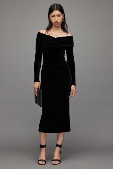 ALLSAINTS DELTA VELVET DRESS