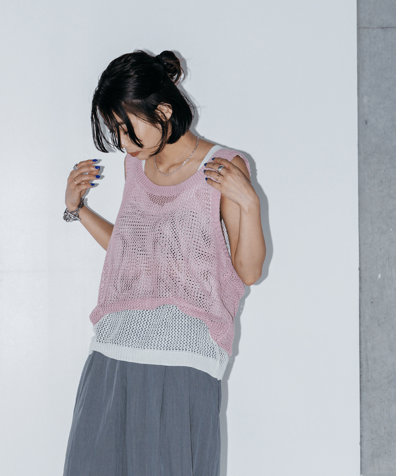 LIENCOEUR 【LIENCOEUR】 メッシュレイヤードタンク