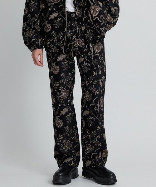 superNova. Adjuster flare pants - Velvet flower jacquard
