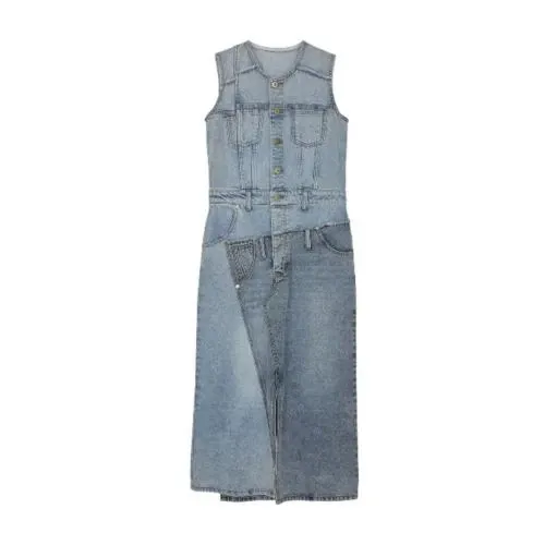 Ameri VINTAGE MEDI REMAKE I LINE DENIM DRESS