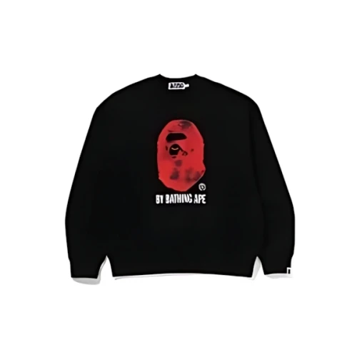 A BATHING APE FLORAL SOLID CAMO RELAXED FIT CREWNECK SWEATSHIRT
