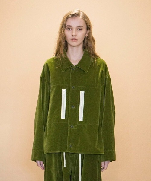my beautiful landlet VELVET USED FINISH OVERSIZE SHIRT JACKET