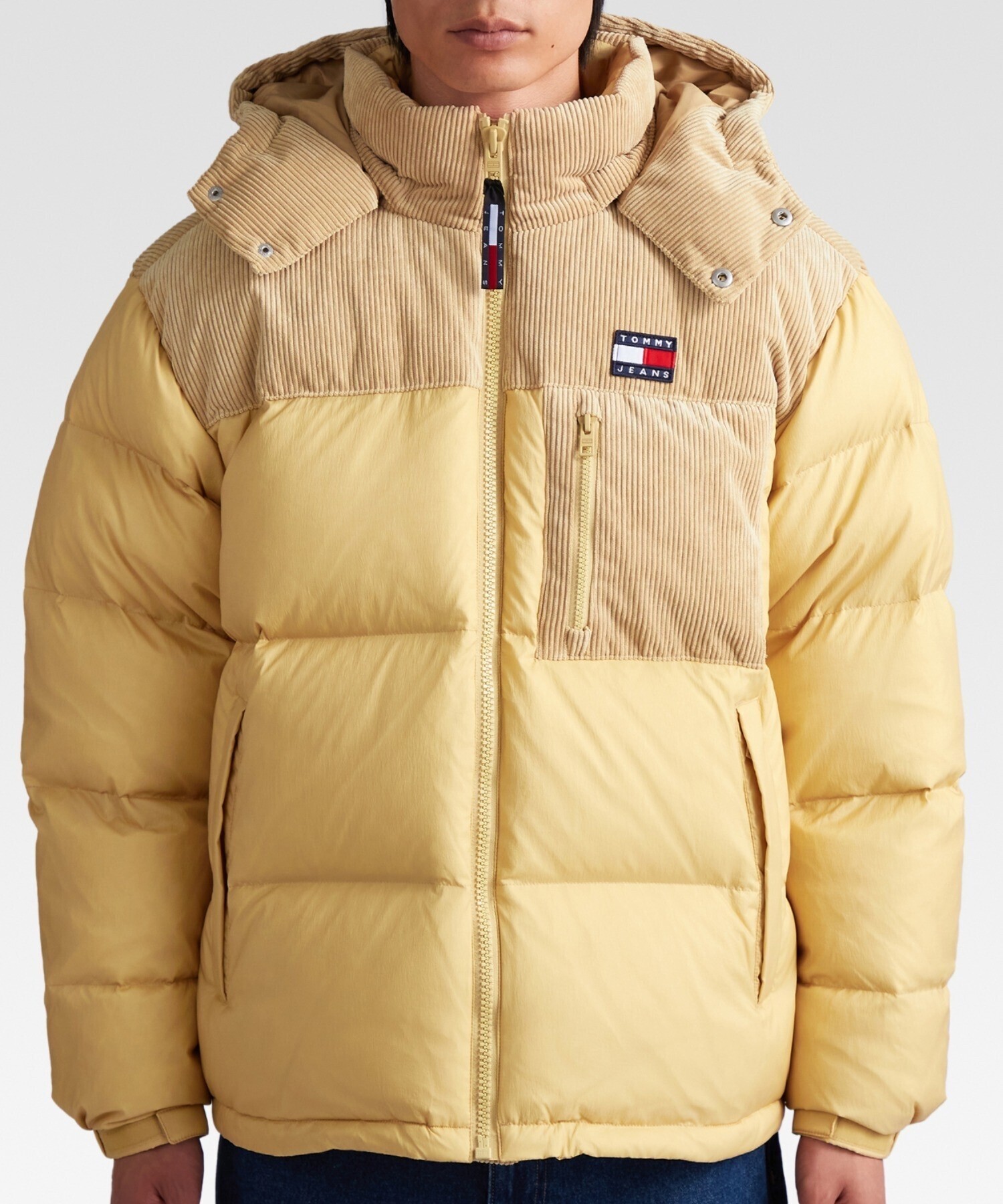 TOMMY JEANS コーデュロイミックスパッファダウンジャケット