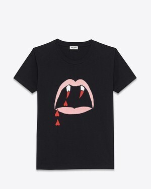 SAINT LAURENT PARIS Blood Lusterプリント Tシャツ