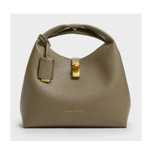 CHARLES & KEITH Chance チャンス メタリックアクセントバケットバッグ