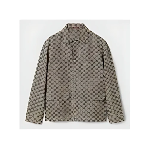 GUCCI JACKE AUS GG CANVAS AUS LEINENMISCHUNG