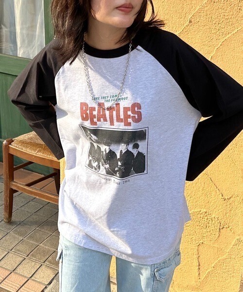 The Beatles 【別注】THE BEATLES ザ ビートルズ ツアーラグランロンT