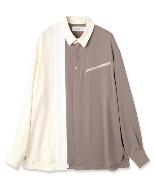 CULLNI Double Satin Bio Color Zip Shirt
