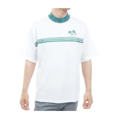 JACK BUNNY GREEN SUNSET シングルカノコ半袖モックネックカットソー