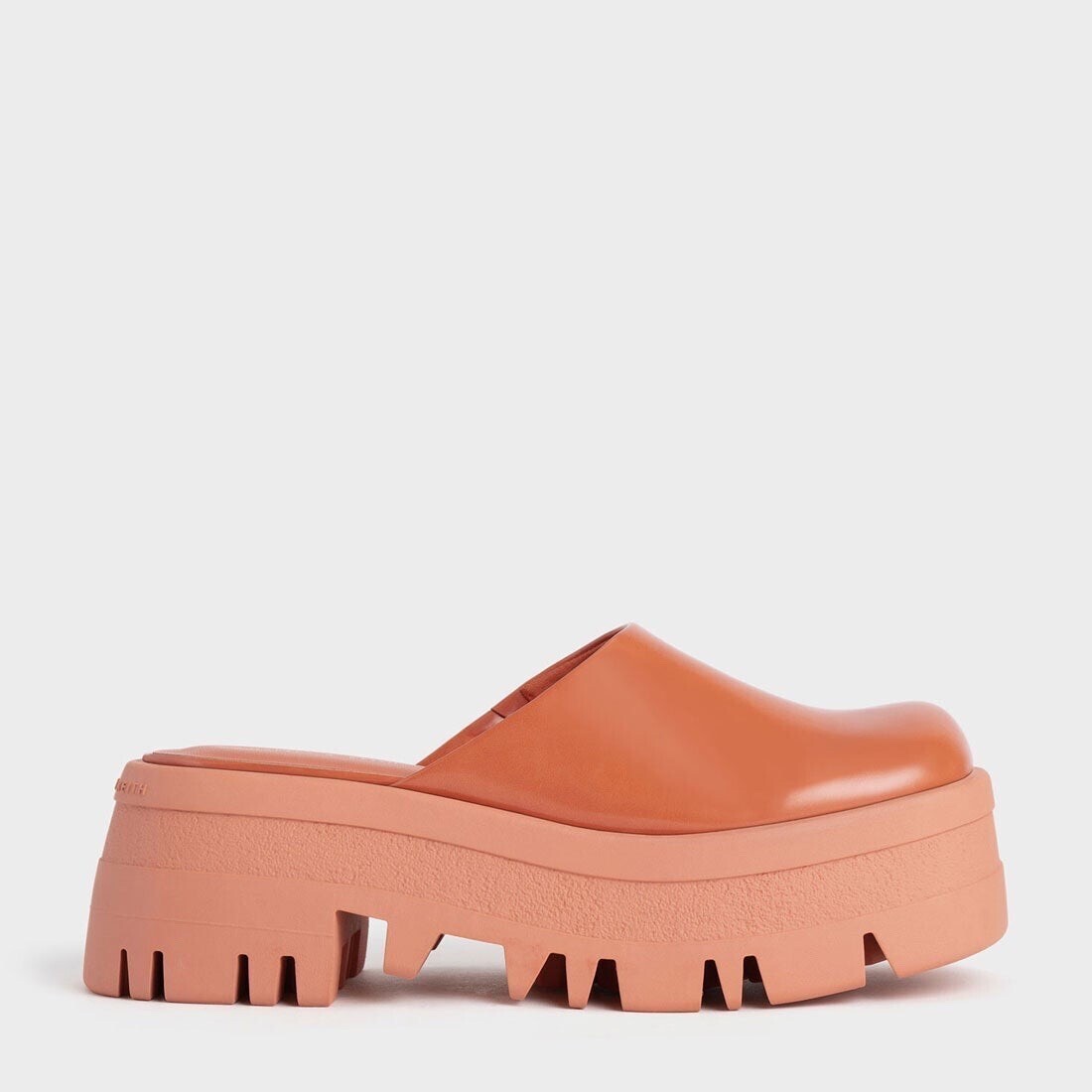 CHARLES & KEITH Rainier レーニア プラットフォームラウンドトゥミュール (Orange)