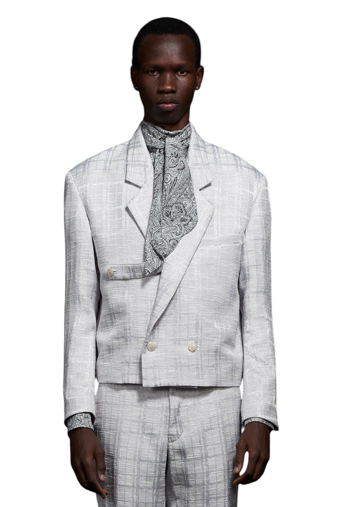 GALAABEND Tweed Custom Vintage Short Double JK BLUE