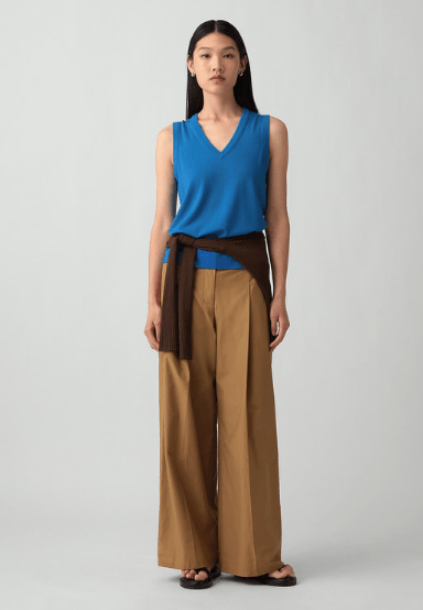 Theory タックワイドパンツ Soft Lawn