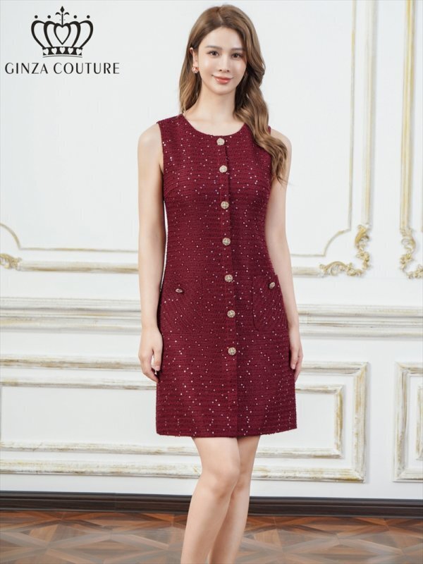 GINZA COUTURE ツイードミディアムドレス