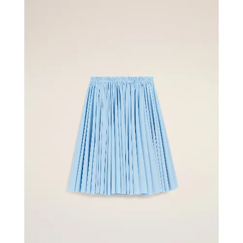 AMI Paris Blue Cotton Midi Corolla Skirt