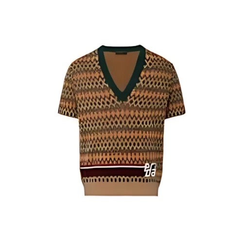 PRADA Jacquard Short Sleeve Sweater