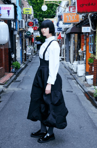 ENFOLD WAVE OVERALLS-SKIRT