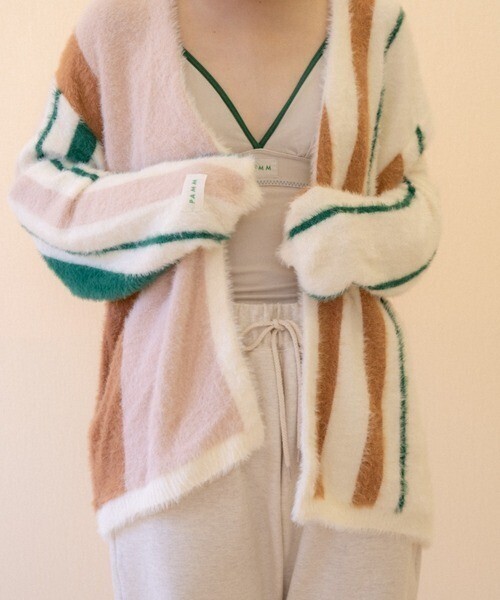 PAMM 知性のストライプカーディガン