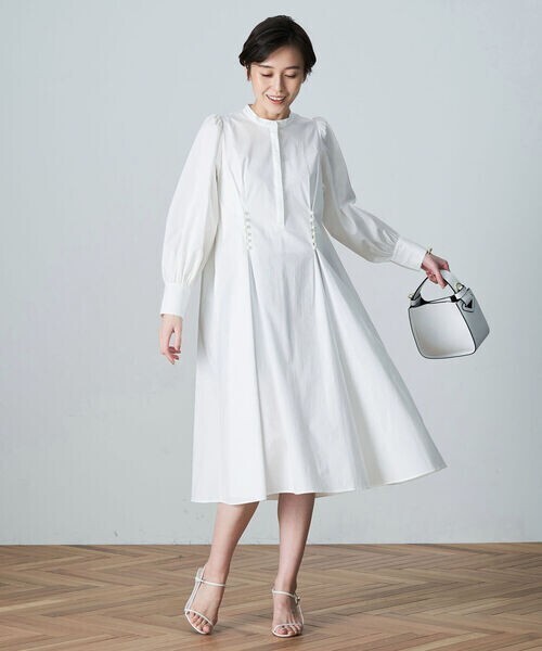 NOLLEY'S 【WEB限定】パール付き2WAYシャツワンピース