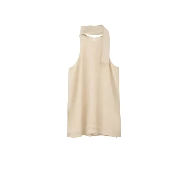 CLANE FEATHER RIBBON NOSLEEVE TOPS