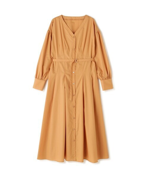 NATURAL BEAUTY BASIC タックフレアシャツワンピース