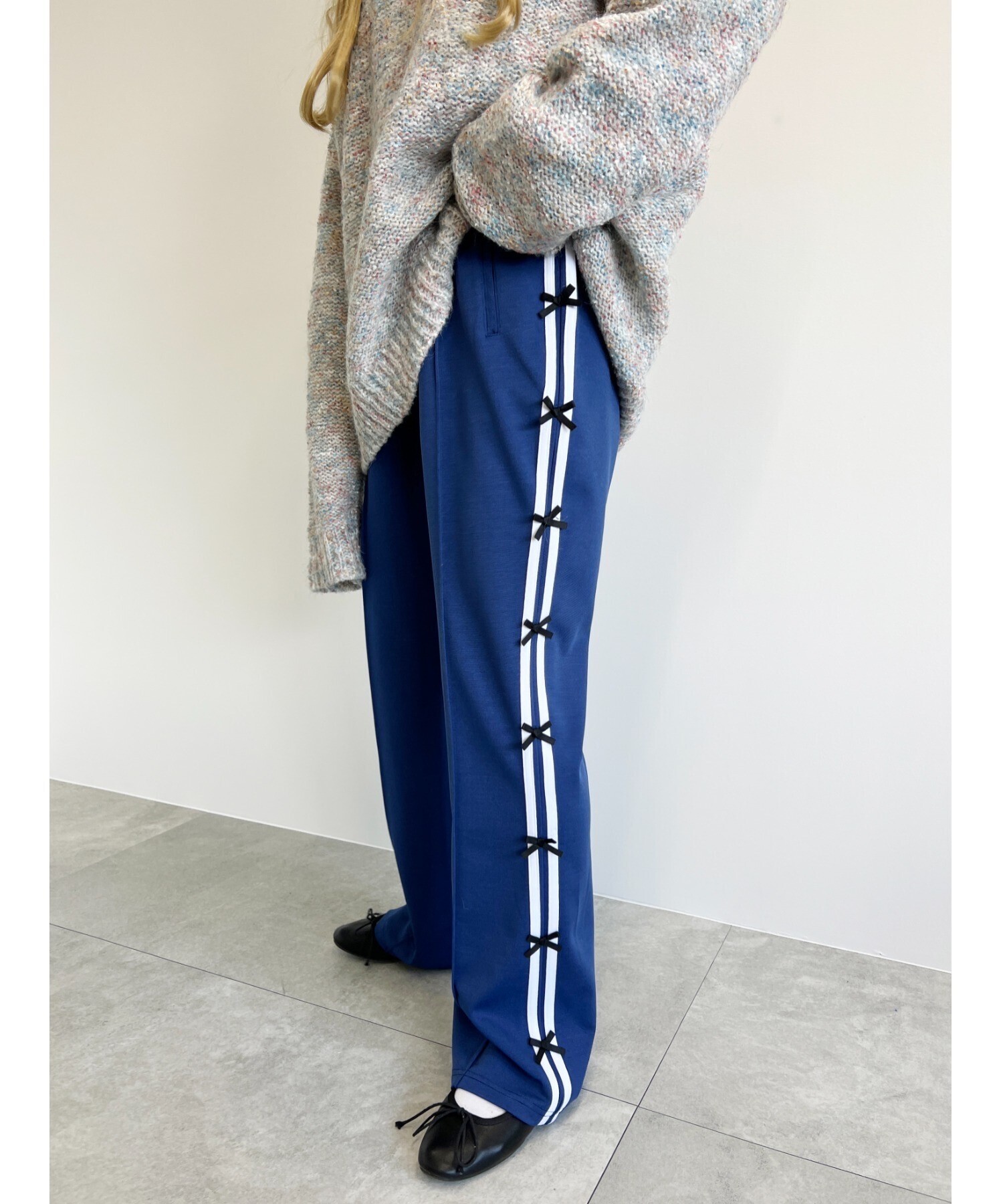 WEGO リボンラインフレアパンツ