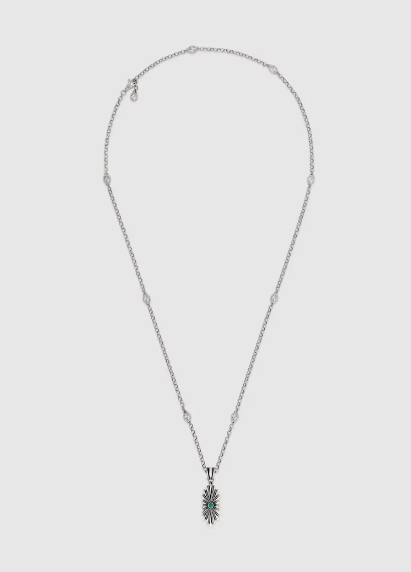 GUCCI インターロッキングG エングレービング フラワー ネックレス