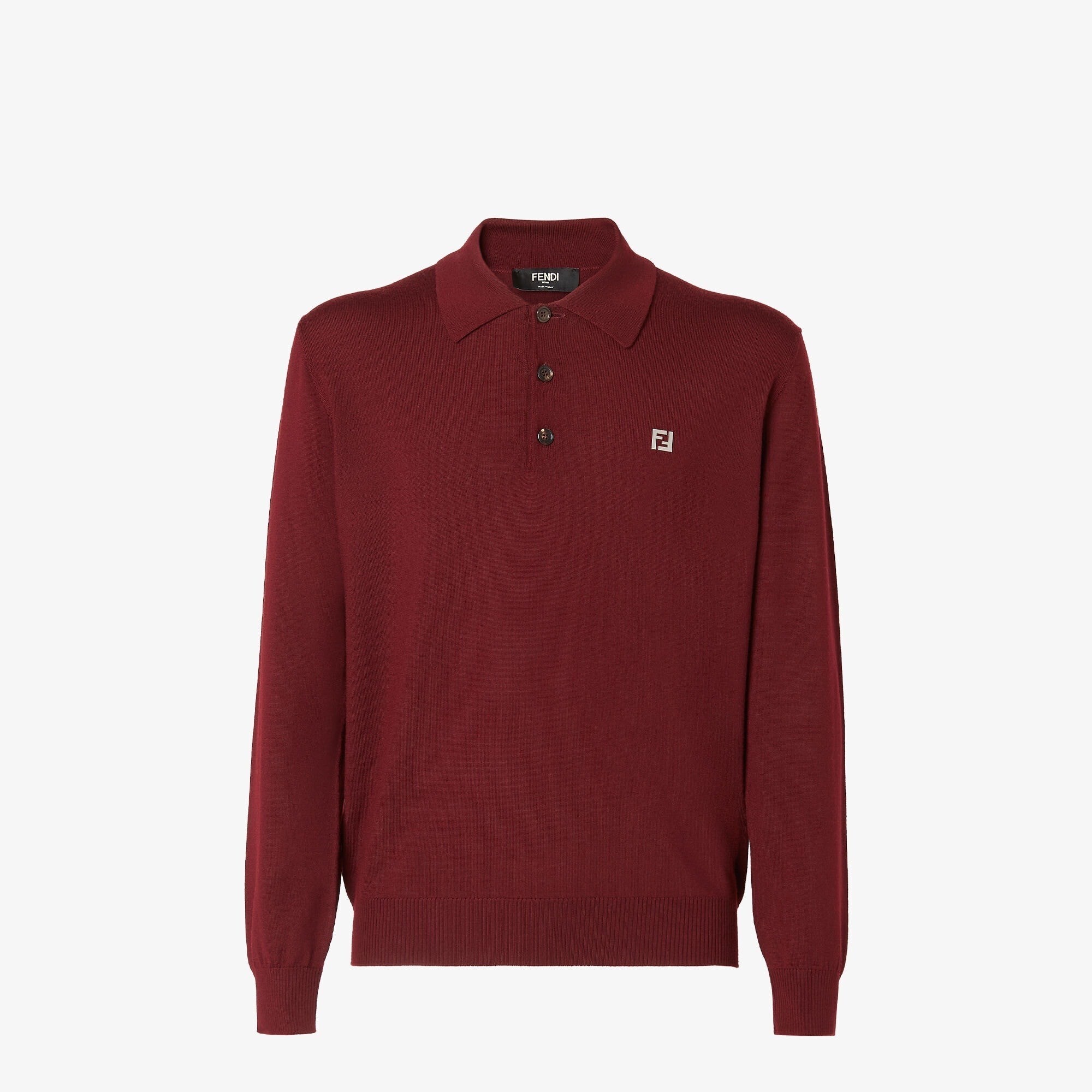 FENDI Burgundy wool polo shirt