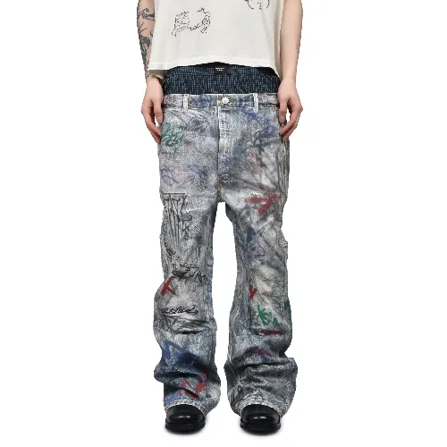 Protocol Index GRAFFITI TROMPE-L'OEIL LAYERED PANTS