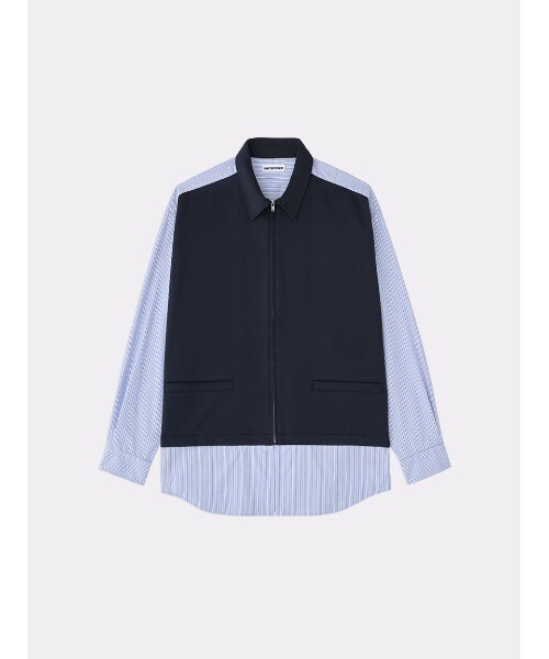 SOFTHYPHEN DOUBLE KNIT MIX ZIP UP SHIRT